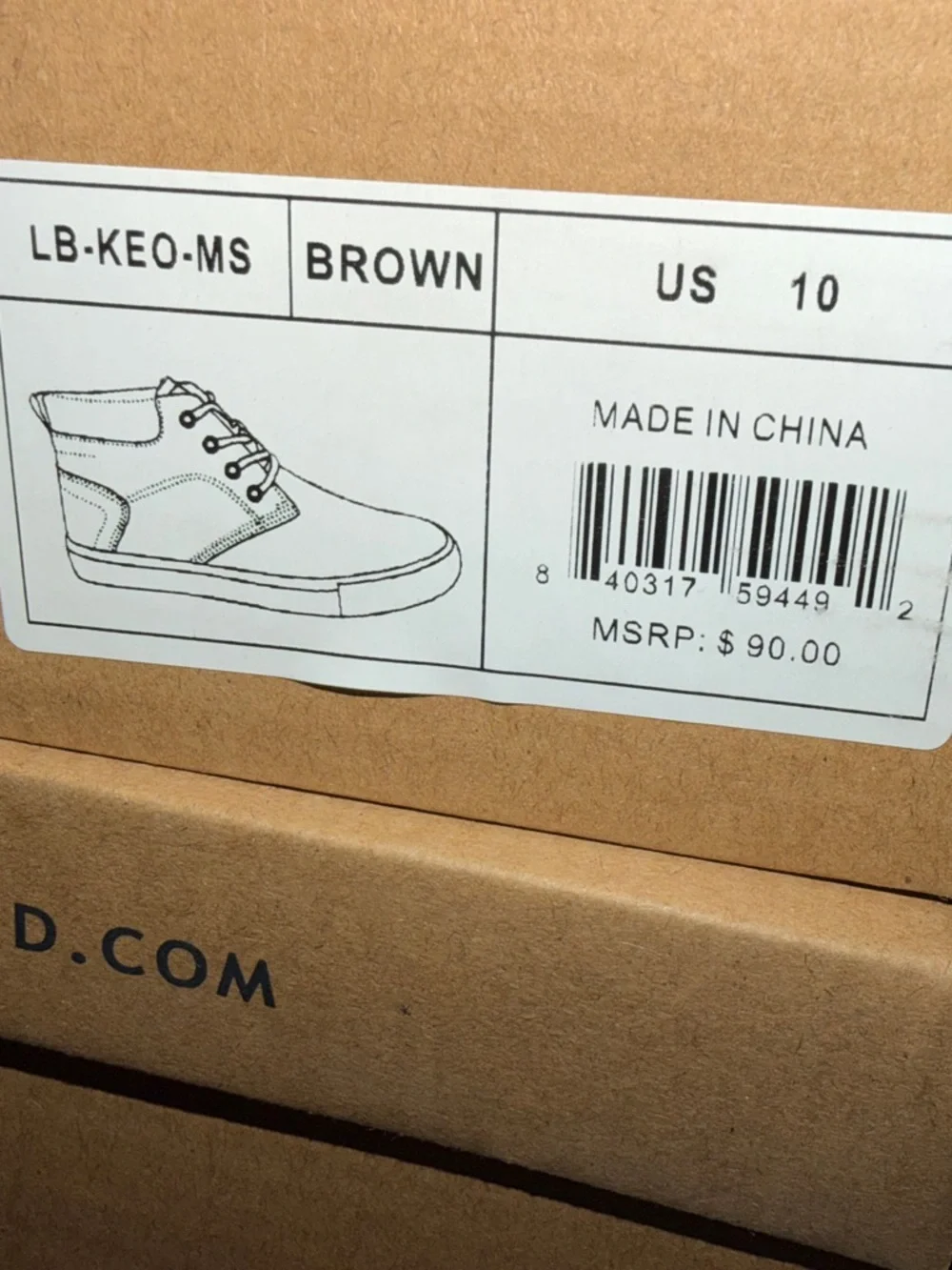 Lucky Brand Brown Leather-Textured Chukka Boot with White Sole